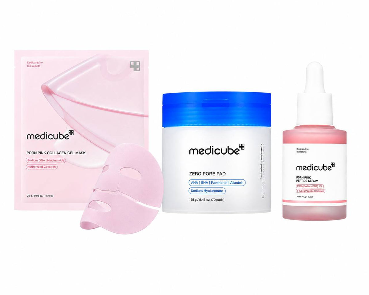 Medicube Pack PDRN Pink Collagen – Masque, Zero Pore Pad & PDRN Peptide Serum