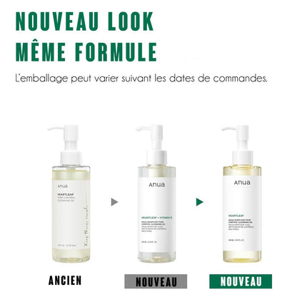 ANUA Heartleaf Pore Control Cleansing Oil Huile Démaquillante Anti-pores et Points Noirs
