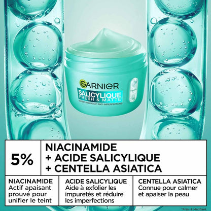 Garnier Salicylique Fresh & Matte – Sorbet Hydratant Anti-Imperfections – 85 ml