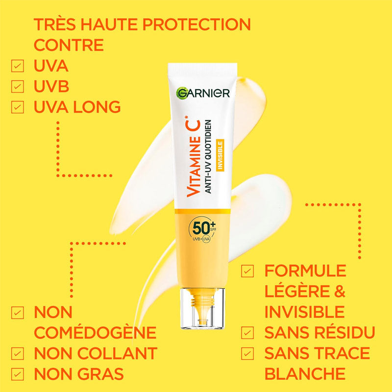 Garnier Skin Active Fluide Invisible Anti Taches à la Vitamine C Spf50+ 40 ml