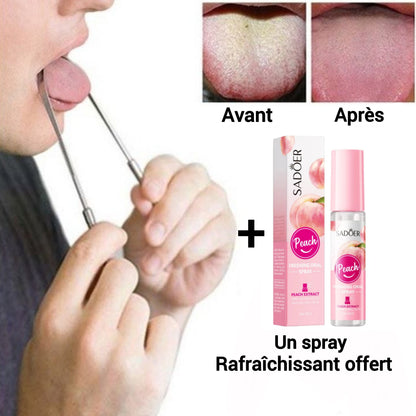 2 Gratte Langue + un Spray Rafraîchissant Offert