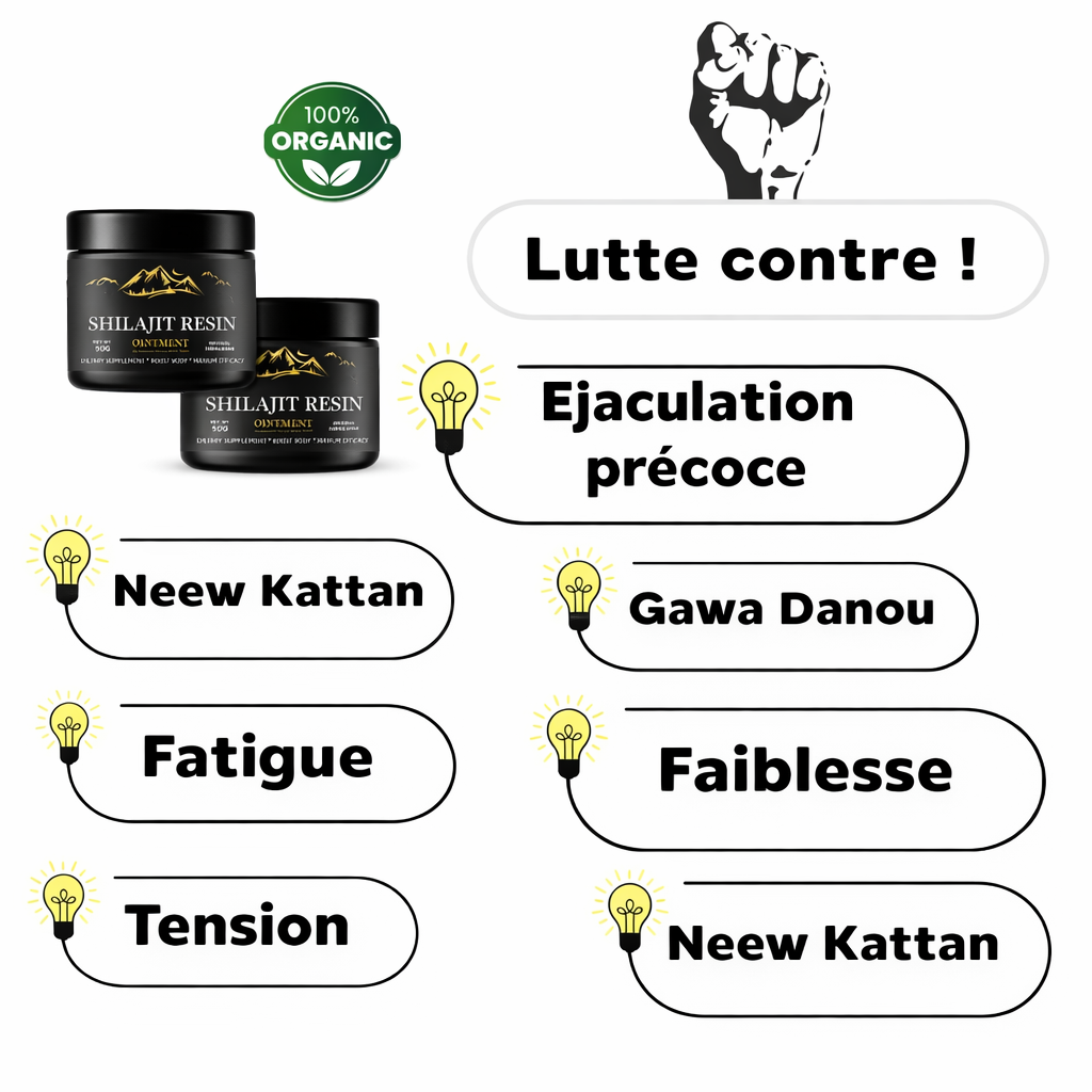 Shilajit Résine Pure de l’Himalaya – 800 mg | Qualité Premium