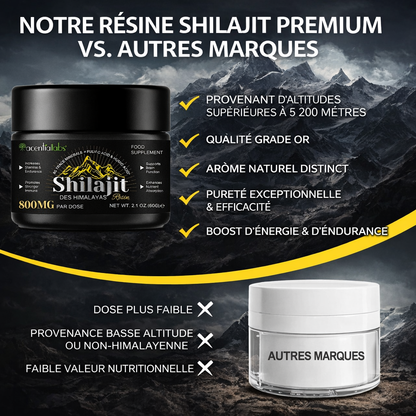 Shilajit Résine Pure de l’Himalaya – 800 mg | Qualité Premium
