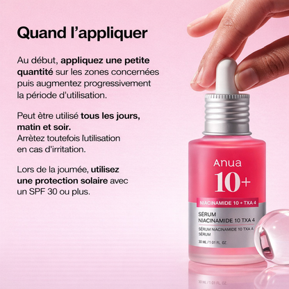 Sérum à la Niacinamide 10% + TXA 4 – Anti-taches & Éclat (30 ml)